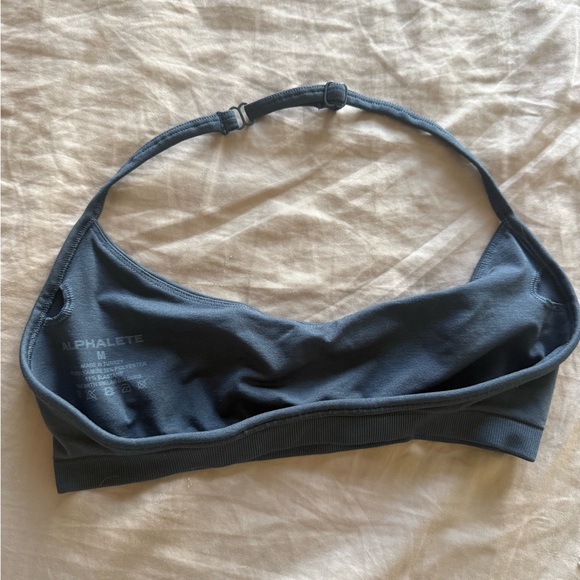 Alphalete Amplify Minimal Halter Sports Bra in Dusty Navy - Picture 2 of 4